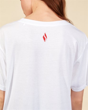 Skechers Graphic Tee W Crew Neck T-Shirt Kadın Beyaz Üst & T-shirt - S211160-100