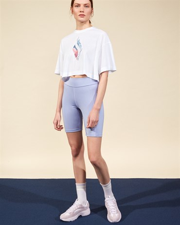 Skechers Graphic Tee W Crew Neck T-Shirt Kadın Beyaz Üst & T-shirt - S211157-100