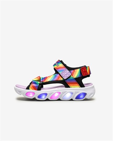 Skechers Hypno-Splash-Rainbow Lights Çocuk Siyah Günlük Sandalet - 20218L BKMT