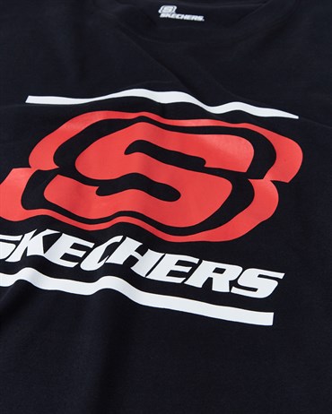 Skechers M Big Logo T-Shirt Erkek Siyah T-shirt - S212949-001