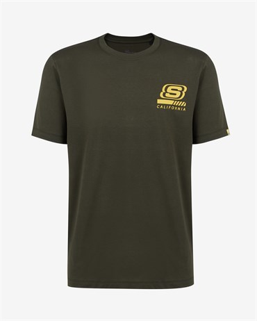 Skechers M Chest Logo T-Shirt Erkek Haki T-shirt - S212938-801