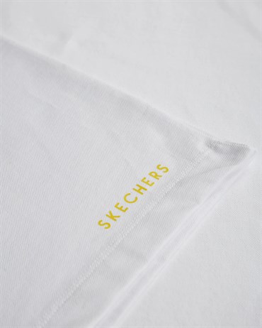 Skechers M Graphic Tee Chest Printed Pique T-Shirt Erkek Beyaz Günlük T-shirt - S221052-102