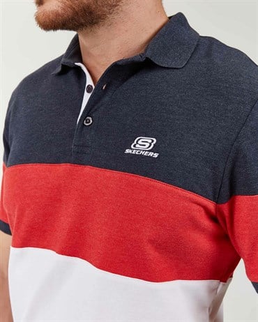 Skechers Polo S M Colorblock Sport Pique Polo T-Shirt Erkek Üst & T-shirt - S201047-410