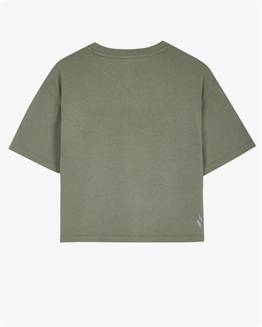 Skechers W Graphic Tee Shiny Logo T-Shirt Kadın Yeşil Günlük T-shirt - S221175-801