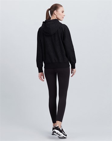 Skechers W Printed Full Zip Hoodie Kadın Siyah Sweatshirt - S212081-001