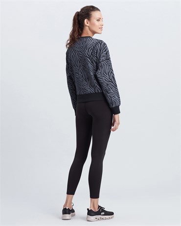 Skechers W Printed Sweatshirt Kadın Siyah Sweatshirt - S212057-001