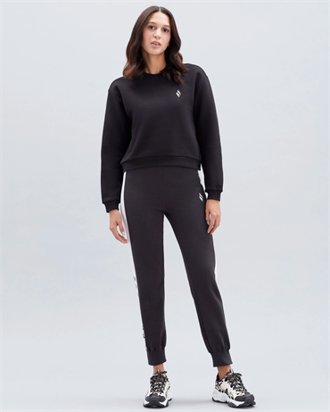 Skechers W Terry Fleece Snap Detailed Sweatshirt Kadın Siyah Günlük Sweatshirt - S221105-001